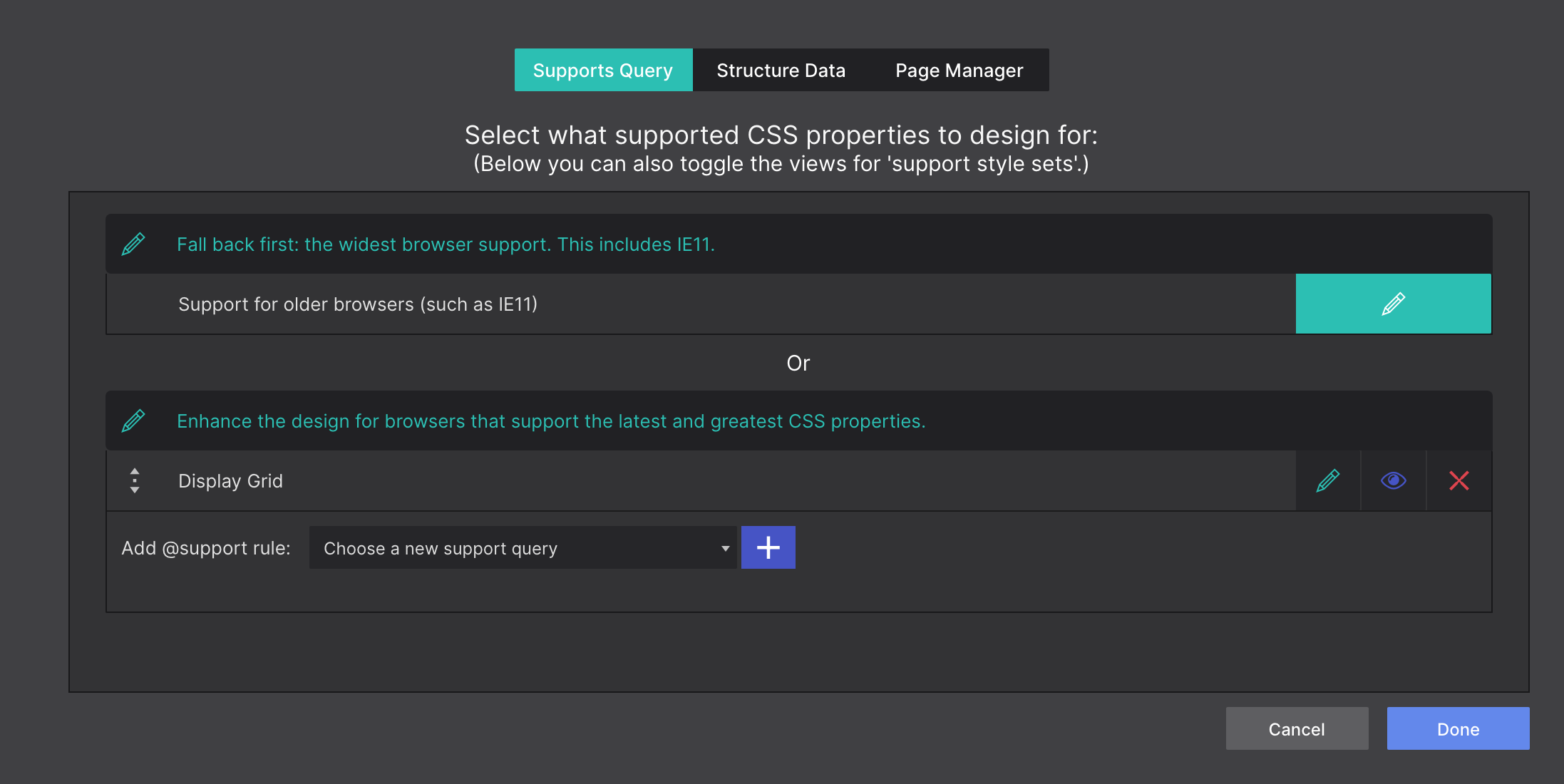 Supports Query