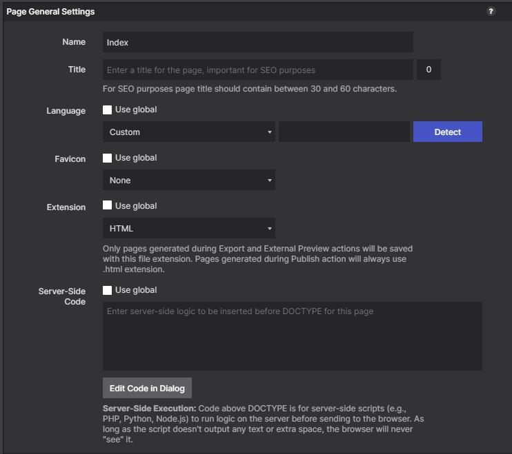 Page Manager Dialog