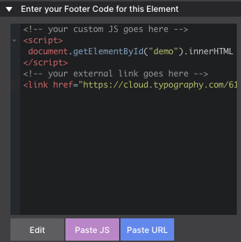 Custom Footer Code