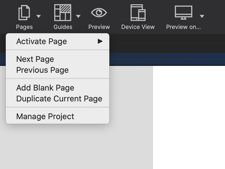 See Pages Dropdown