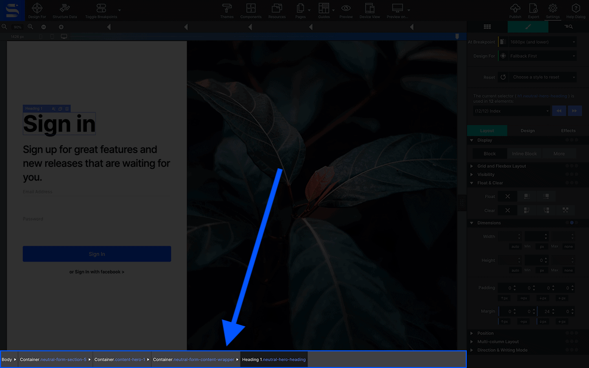 Element Navigator Bottom Bar