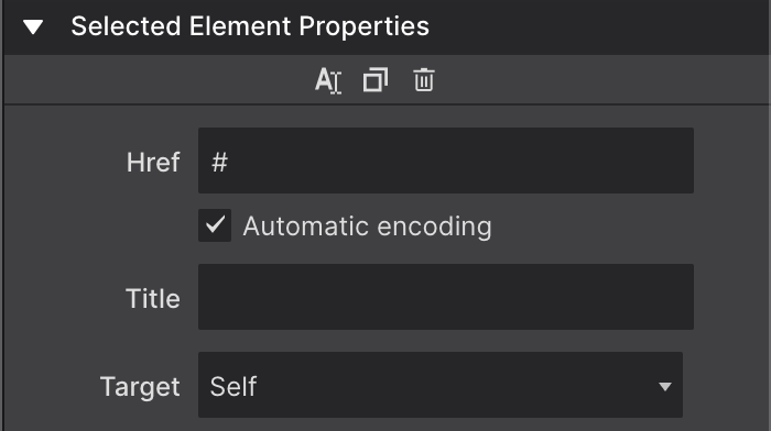 Href, Title and Target Controls