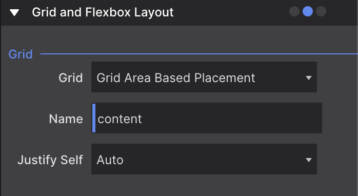 Grid Area Based Placement with a Name