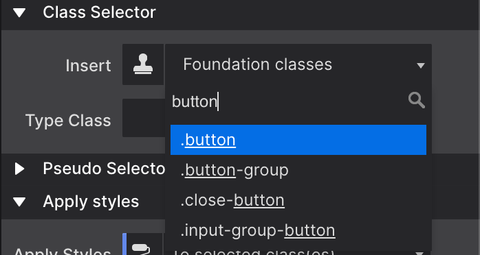 Framework Classes Control