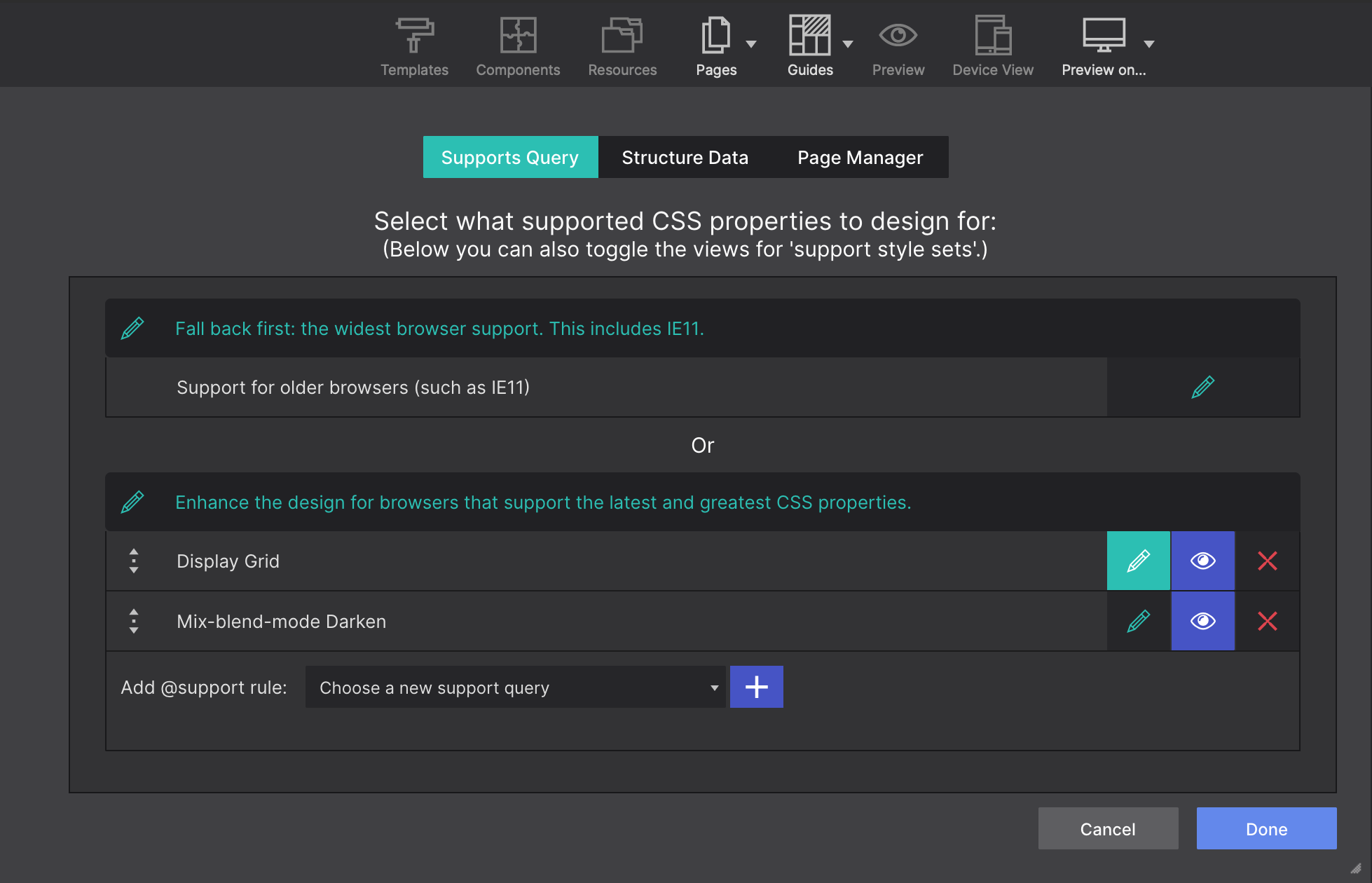 Activating a Feature Query on the Dialog