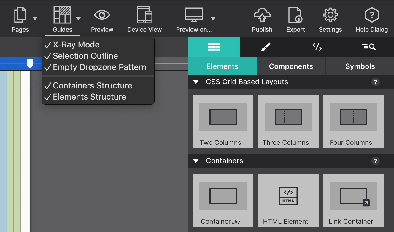 See Guides Dropdown Menu