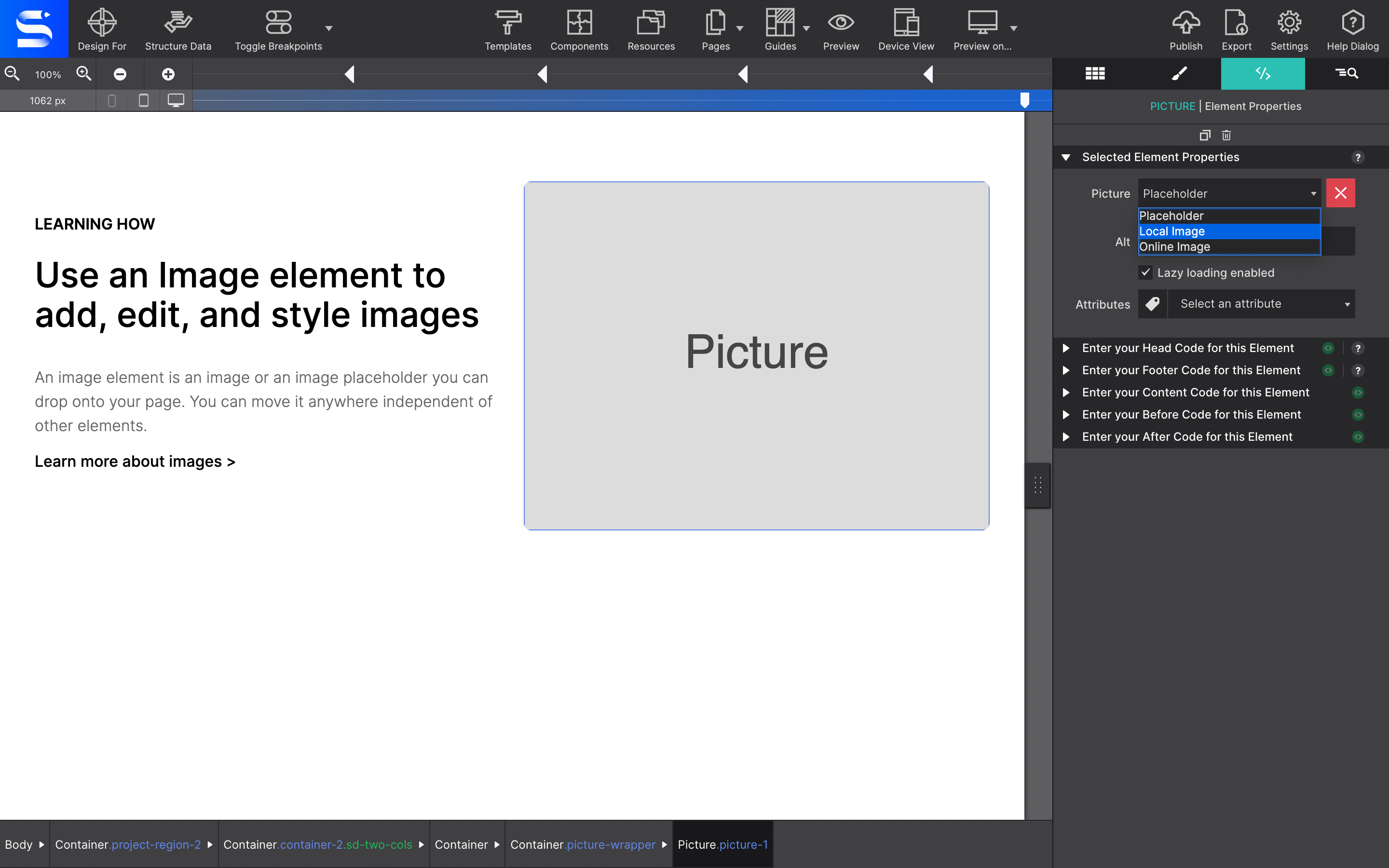 Adding an image source