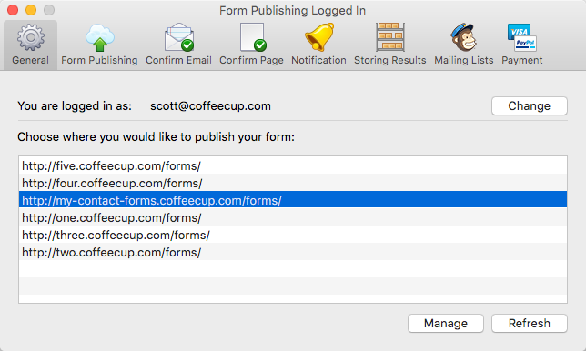 Choosing a publishing destination