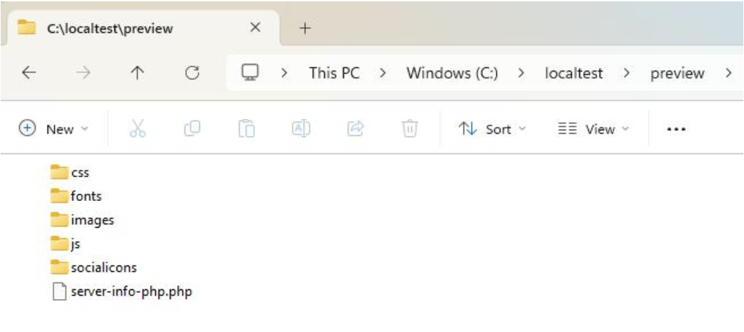 The exported php file in the configured local path
