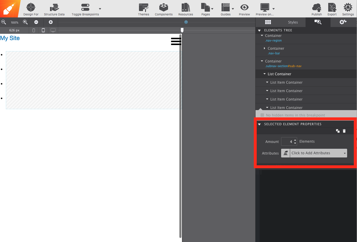 Adding the list container