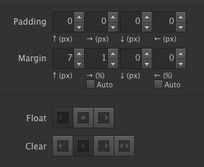 Float and margin settings for the left-hand image