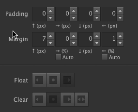 Float and margin settings for the right-hand image