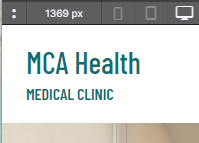 Canvas showing the updated text: 'MCA Health' on the first line and 'MEDICAL CLINIC' on the second line